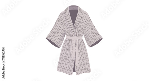 Isolated cozy bathrobe illustration featuring a unique pattern and soft color palette suggesting relaxation and comfort at home