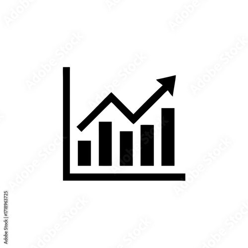 Free Download Growing graph icon, Growth success arrow symbol, Vector illustration - GFXLoad