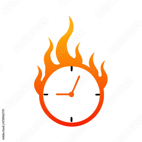 Fire Time Logo . the time is now vector illustration