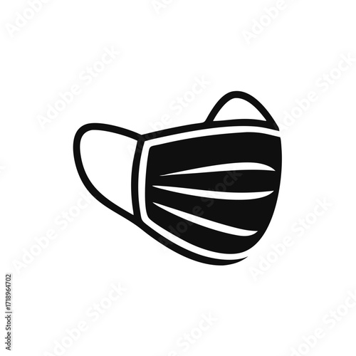 mask icon in flat style, respiratory and protection face mask ppe isolated on white background, virus protection business concept