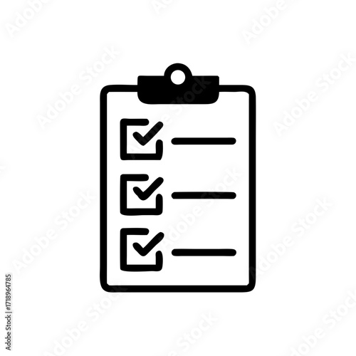 clipboard icon, clip board check list isolated on a white background, list business concept, vector illustration