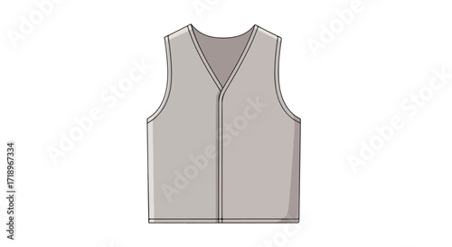 Modern v-neck sleeveless top illustration against a crisp white background offers versatility and minimalism showcasing a practical wardrobe essential
