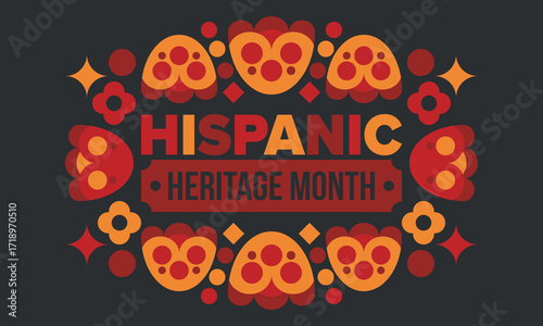 National Hispanic Heritage Month in September and October. Hispanic and Latino Americans culture. Celebrate annual in United States. Poster, card, banner and background. Vector illustration