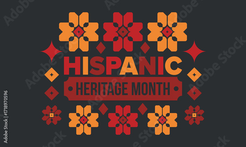 National Hispanic Heritage Month in September and October. Hispanic and Latino Americans culture. Celebrate annual in United States. Poster, card, banner and background. Vector illustration