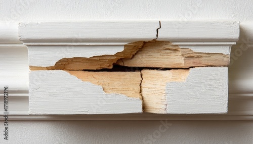 Broken white wood trim