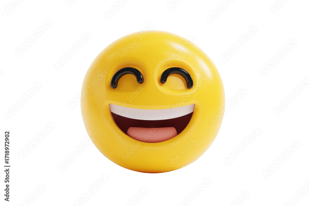 Fototapeta premium A cheerful, 3D rendered smiley face