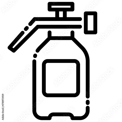 Black line icon of a garden sprayer tool.