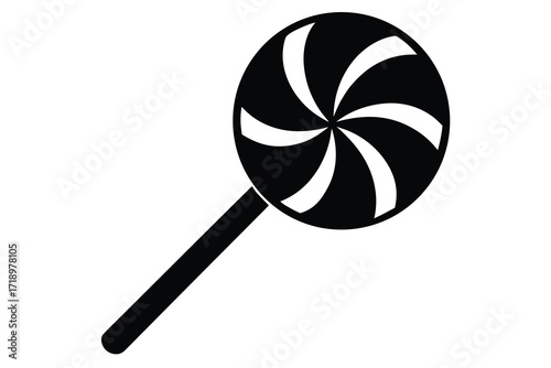 christmas candy lollipop silhouette vector icon de