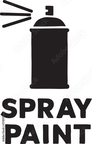 Silhouette vector of a spray paint can banner, perfect for street art and creative designs.