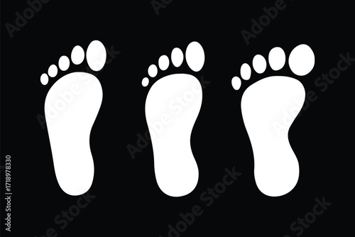 silhouette of baby feet icon over white background. vector illustration. Baby footprints icon isolated on white background. Baby feet sign. Set icons colorful