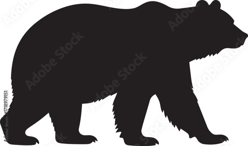   Forest Bear Silhouette Vector Illustration