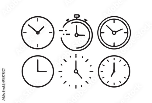 Hourglass and Clock Icons Set, Time Management and Countdown Symbols, Timer icon. Vector illustration eps 10