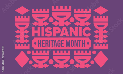 National Hispanic Heritage Month in September and October. Hispanic and Latino Americans culture. Celebrate annual in United States. Poster, card, banner and background. Vector illustration