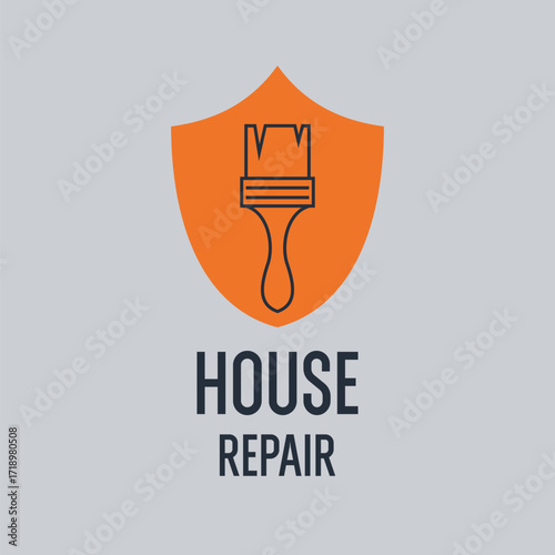 Hand tool for home renovation and construction. Linear House repair poster. Vector illustration