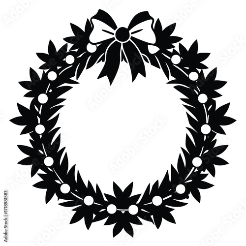 christmas wreath classic silhouette vector icon de