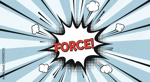 Comic Book Style Force Explosion With Radial Lines.
