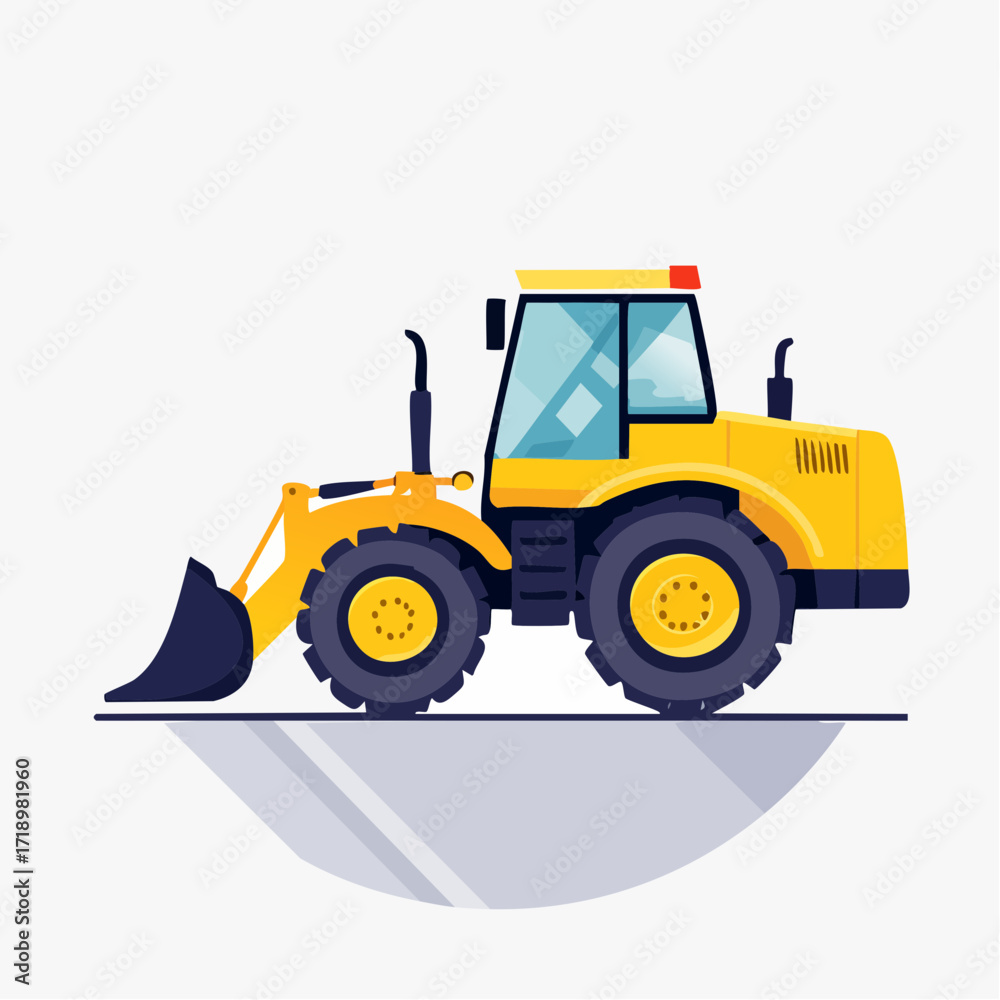 Fototapeta premium yellow bulldozer isolated on white