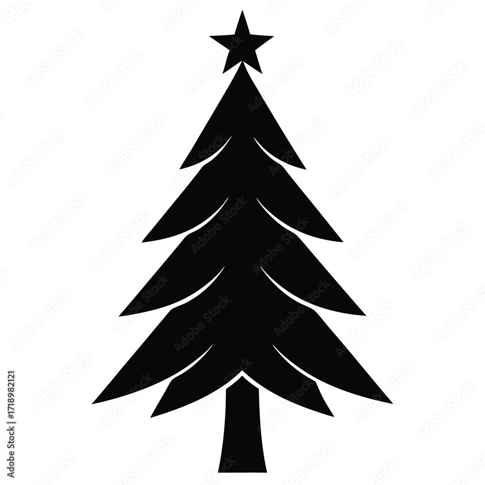 Fototapeta premium christmas tree tall silhouette vector icon design