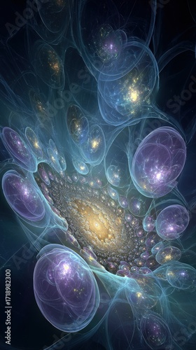 Abstract Cosmic Galaxy Digital Art