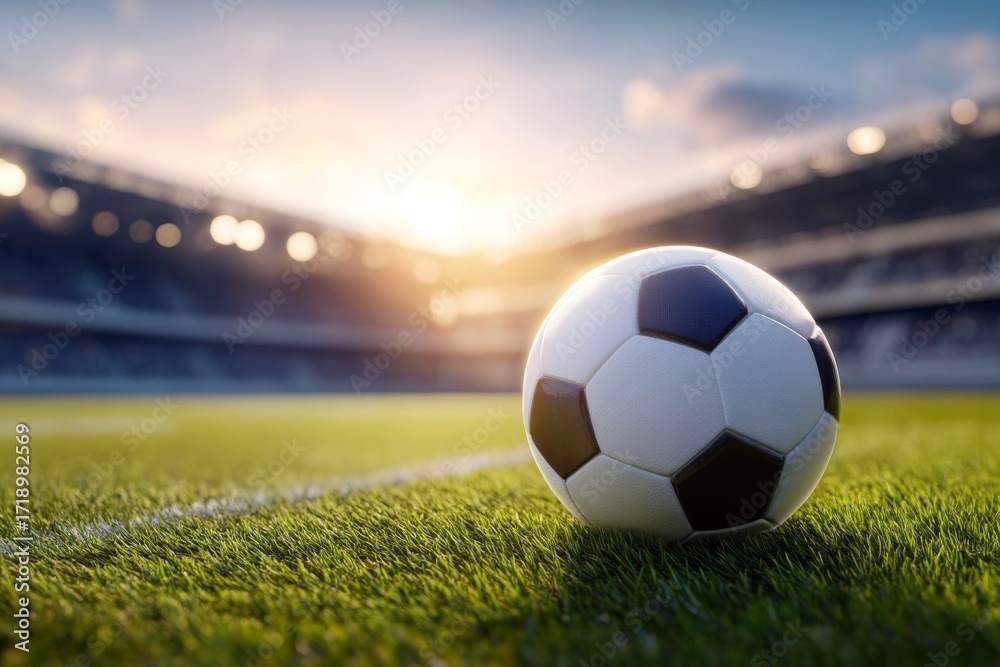 Fototapeta premium soccer ball on the field