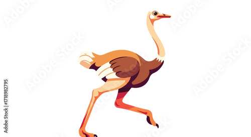 Stylized ostrich illustration conveying movement and design, emphasizing simplicity and clear visual communication for diverse applications