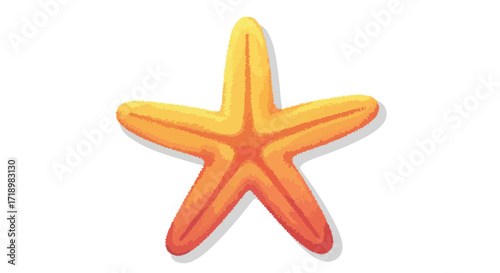 Vibrant starfish illustration with warm gradient colors and soft shadow providing a playful and summery aesthetic showcasing aquatic charm