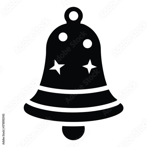 festive bell ringing silhouette vector icon design