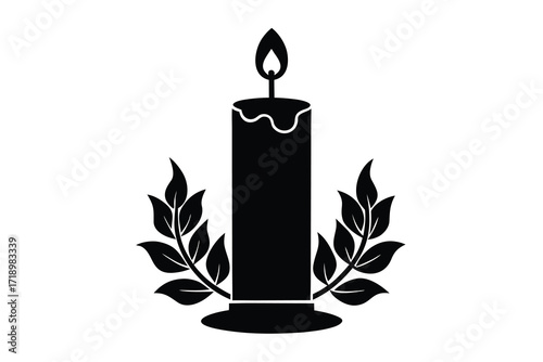 festive candle silhouette vector icon design