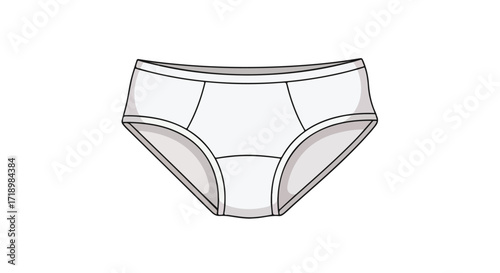 Simple white underwear illustration on a clean white background for various creative and design projects, a minimalist style icon  drawing 150