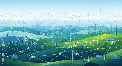 Smart Green Energy Sustainable Power Grid of Wind and Solar