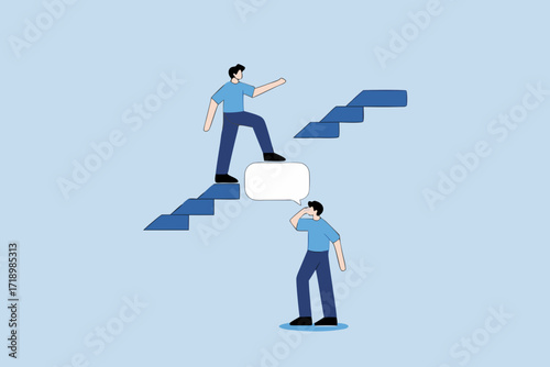 intelligence information to solve business problem, business specialist employing dialogue boxes to ascend the ranks toward achievement.