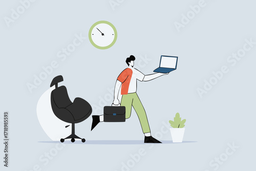 businessman who works with hybrid fabric both at home and in the office.
