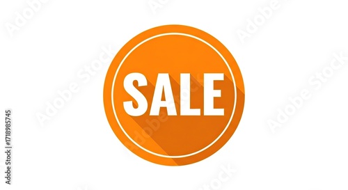 Orange Sale Label  Announcing Discounted Prices & Special Offers
