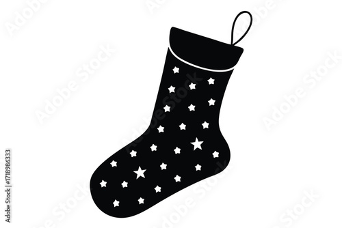 holiday stocking silhouette vector art illustratio