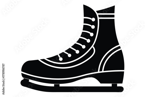 ice skating boot silhouette vector icon design
