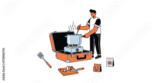 Culinary adventures on the go: A portable kitchen concept for aspiring chefs and outdoor enthusiasts brings fine dining to new heights