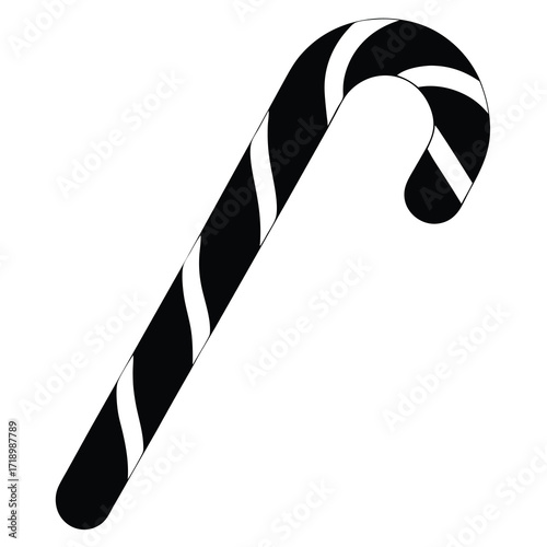 north pole candy cane silhouette vector icon desig