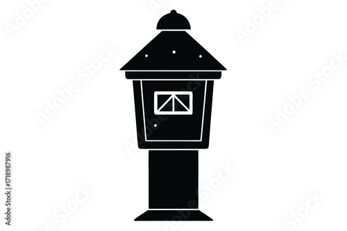 north pole postbox silhouette vector icon design