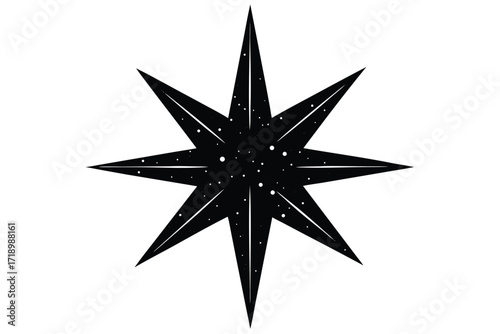 north star silhouette vector art illustration