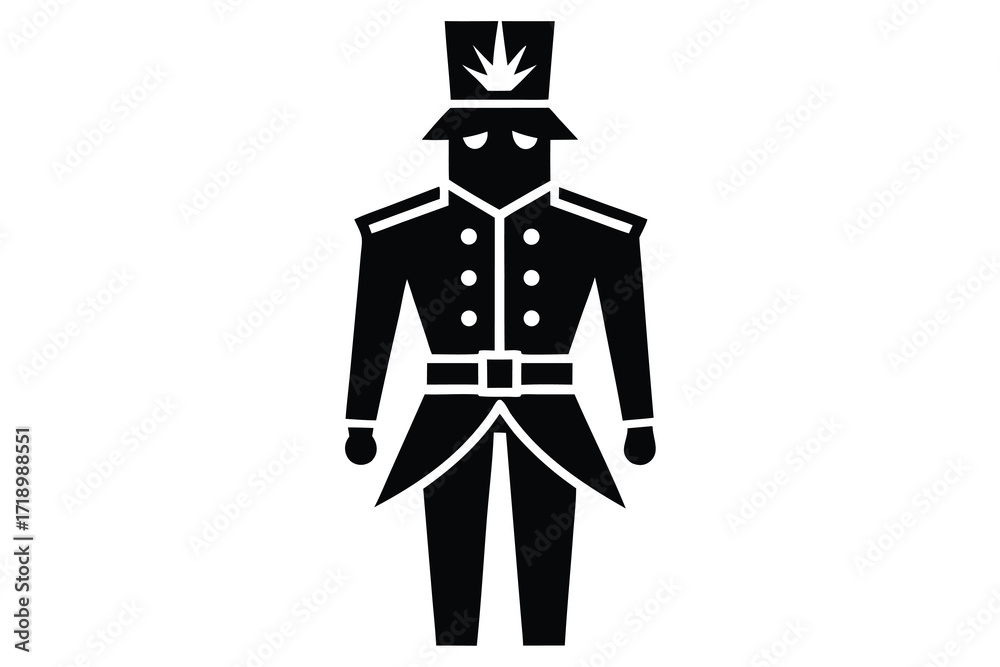Fototapeta premium nutcracker soldier silhouette vector icon design