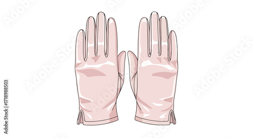 Elegant blush-toned gloves evoke sophistication, charm and a hint of vintage glamour in a minimalist design rendering showcasing fashion accessory