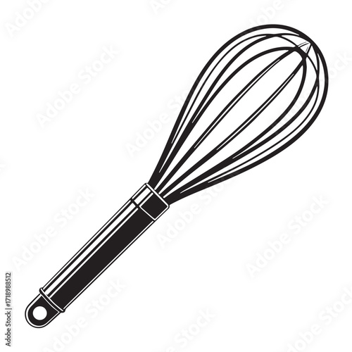 Black whisk Silhouette Vector, High Quality Illustration on White Background