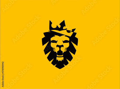 Regal lion crest design, perfect for impactful branding, fierce logo, or powerful heraldic symbol, conveying strength and courage
