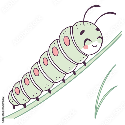 Cute vector cartoon insects like bees, ants, and flies are happily drawn in nature