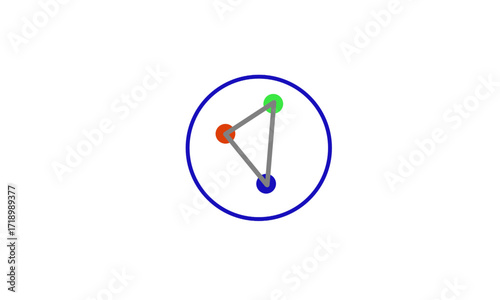 A modern logo of connected dots for branding a technology or network solutions company & as an icon symbolizing business teamwork & synergy. A fully editable abstract vector EPS.