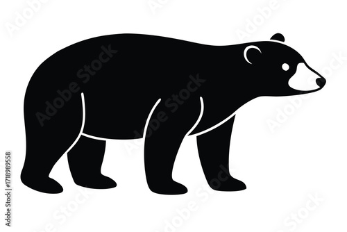 polar bear cub silhouette vector icon design