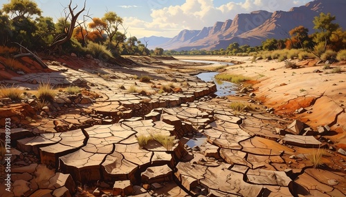 Reflections on wet clay landscape after a rain