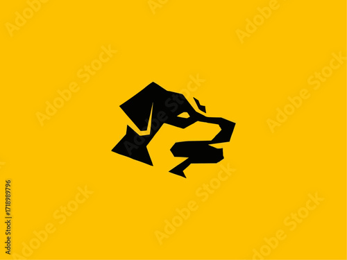 Bold black dog head logo design symbol modern graphic strong and iconic for brands