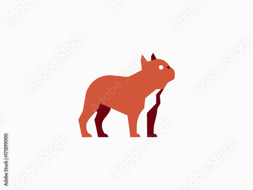 Adorable french bulldog standing alert with minimalist modern design for pet lovers and branding