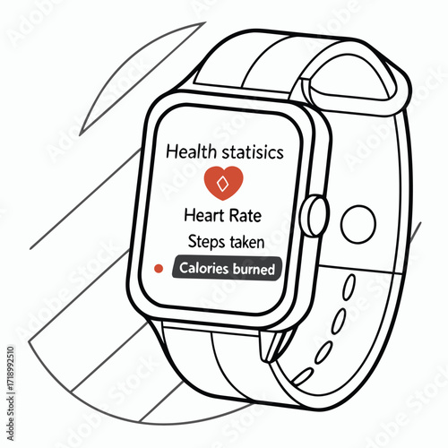 Smartwatch Vitality: An illustration of a smartwatch displaying health metrics, offering a glimpse into the power of wellness and activity tracking.